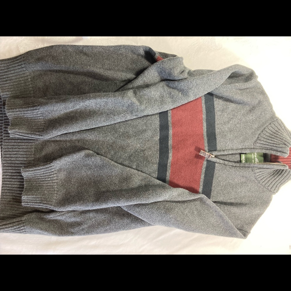 Eddie Bauer 1/4 zip block sweater size Large